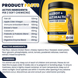 BFDEREN Dog Allergy Chews Probiotics for Dogs Yeast, Itchy Skin and Itchy Ears Itch Relief Immune Pre Probiotic Chews for Pet Digestive Health Anti Itch