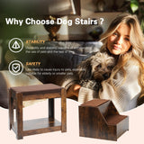SogesPet Dog Window Perch with Stairs, Large Dog Window Seat for Home with Non-Slip Removable Soft Pads, Indoor Dog Perch to Look Out Window, Pet Window Perch for Dogs with Steps, Rustic Brown
