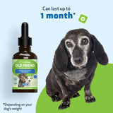 Pet Wellbeing Old Friend for Senior Dogs - Supports Immune System Health, Joint Mobility, Healthy Energy Levels, Alfalfa, Reishi - Veterinarian-Formulated Herbal Supplement 2 oz (59 ml)