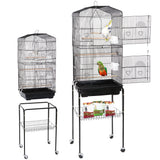Nova Microdermabrasion 63 Inch Medium Pet Bird Cage with Detachable Rolling Wrought Iron Stand for Cockatiel, Sun Conure, Parakeet, Finch, Budgie, Lovebird, and Canary Birds