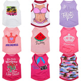 9 Pieces Printed Pet Shirts Cute Dog T Shirts Summer Puppy T Shirt Soft Breathable Pet Sweatshirt for Small Medium Dogs Puppy Cats(Watermelon Pattern,M)