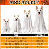 Huhumy 2 Pcs Halloween Dog Costumes with Non Woven Pumpkin Bags White Ghost Costume for Dog Cat Ghost Cosplay Clothes, Cute Party Cape for Halloween Cosplay Party(Puppy)
