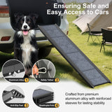 PetRuna Dog Ramp for Car 63" Long & 17.3" Wide Portable Dog Ramps for Large Dogs with Non-Slip Rug Surface Dog Car Ramp for SUV Car & Truck, Folding Dog Ramp Up to 250LBS