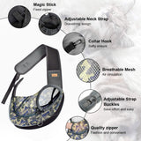 Cuby Pet Dog Sling Carrier for Small Dogs Cats Breathable Mesh Travel Safe Sling Bag Carrier for Dogs Cats Puppy (L, Camouflage)