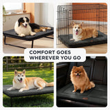 Joydeco Low Profile Dog Crate Mat Reversible Bed Pad, Washable Dog Pad Mat with Ultra Soft Fleece, Compact Design Kennel Beds Mats for Large Medium Small Pets, 36" x 27" Dark Gray