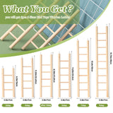 Kigeli 6 Pcs Wood Step Ladder for Bird, Hanging Bird Ladder Parrot Step Cage Hanging Climbing Toys for Parakeets, Parrots, Cockatoo and Lovebirds