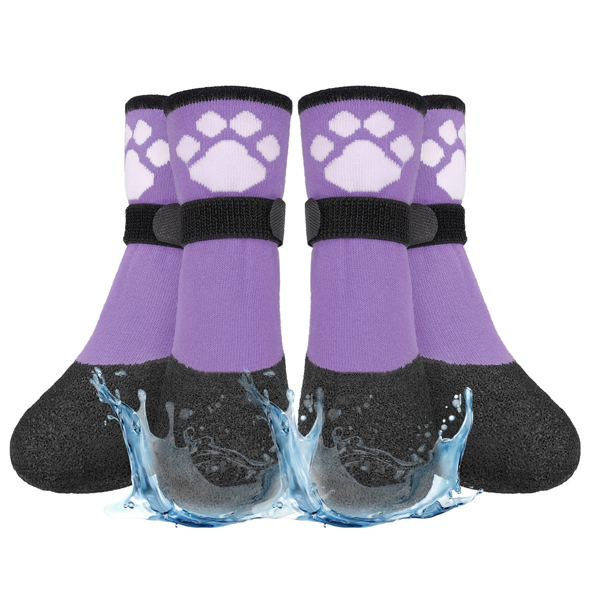 BEAUTYZOO Anti Slip Dog Socks Boots, Dog Shoes for Hot/Cold Pavement Snow Rain Days,Waterproof Grip Dog Booties Paw Protector for Hardwood Floor, Prevent Licking for Small Medium Large Senior Old Dogs