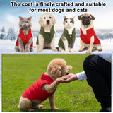Syhood 2 Pieces Dog Jacket 2 Layers Fleece Lined Dog Jacket Warm Soft Windproof Small Pet Coat for Winter Cold Weather(M,Red,Green)