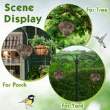 Menkxi 2 Pcs Nesting Material Bird, 9 x 7 Inch Hummingbird Nest House Bird House for Outside, Gift Design for Animal Lovers, Winter Fowl Gifts in Indoor Patio Garden (Heart Shaped)