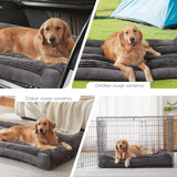 DEBANG HOME Dog Beds for Medium,Large Dogs Breeds,Sofa Dog Bed with Pillow for Crate Kennel, Super Soft Pet Bed for Support Bolster, Comfortable Pet Couch Bed & Non-Slip Bottom