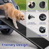Dog Ramp for Car, 67" L x 20" W Extra Wide Folding Dog Ramp, Pet Ramp with Non-Slip Rug Surface, Dog Steps Supports Up to 250 lb, Outdoor Dog Ramp for Car, SUV, Truck
