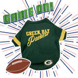 Green Bay Packers Dog & Cat T-Shirt, Small. NFL Team Football Shirt - New Stripe Design, Durable & Cute PET TEE Outfit
