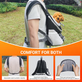 BARDIMIES Dog Carrier Backpack for Small Dogs｜Pet Travel Shoulders Bag - Puppy Holder for Chest-Front Dog Baby Carring Ventilated for Hiking & Camping, Black Grey, L