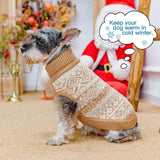HOMIMP Dog Sweater Argyle - Warm Winter Clothes Puppy Soft Coat, Ugly Dog Sweater for Small Medium and Large Dogs, Pet Clothing Boy Girl, Cream 2XL