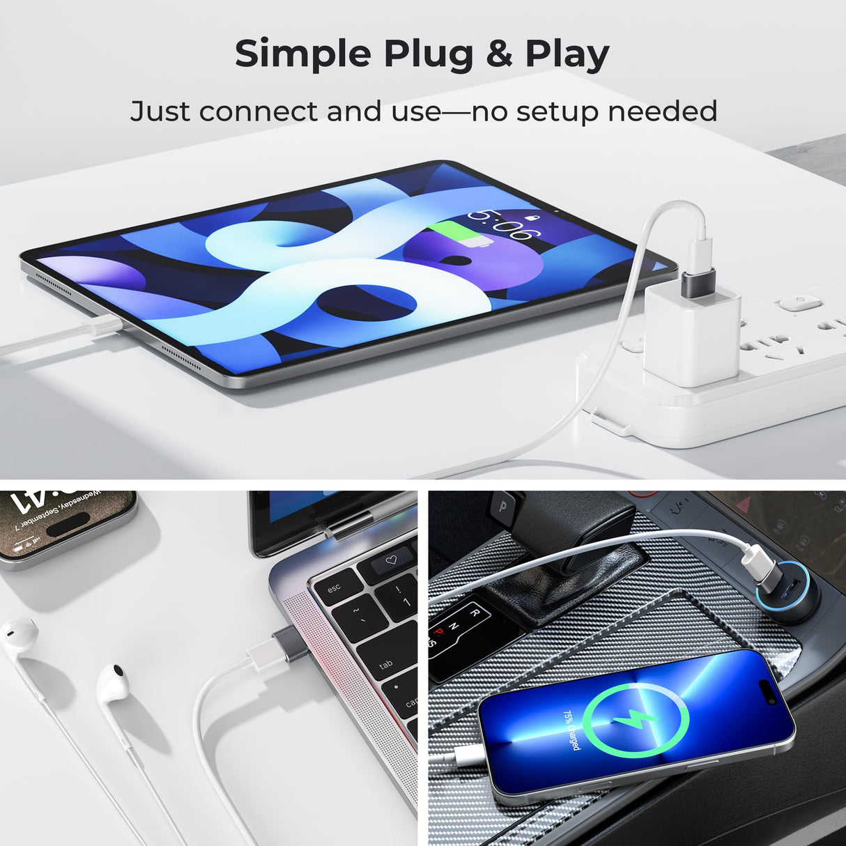 USB to USB C Adapter,USBC Female to USB A Male Adapter,Type C Converter Charger for iPhone 17 17e Pro Max,16 15,Apple Watch iWatch S11 S10 SE,AirPods 3,iPad mini Air,Samsung Galaxy S25 S26