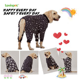 LovinPet Labrador Clothes - Large Dogs, Slim fit, Lightweight Pullover, Dog PJ's, Full Coverage Dog Pajamas, Outer Space Astronaut Print, Pitbull/Large Breed PJ's/Medium