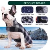 Kuoser Dog Winter Coat, Reversible Dog Jacket, Warm Doggie Coat British Style Puppy Cold Weather Vest, Windproof Pet Clothes Vest for Small Dogs, Blue S