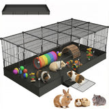 20 Planes Guinea Pig Cages Enclosed Hamster Cage with Door & Waterproof Liner, Expandable Cage for Guinea Pigs, Metal Wire Yard Fence Rabbit Cage