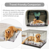 CAPT.SNOOZE Waterproof Orthopedic Dog Bed for Large Medium Sized Dogs 35x22 Inch - Egg Crate Foam Pet Crate Bed with Removable Washable Cover, Plush Top Anti-Slip Bed Mat, Beige