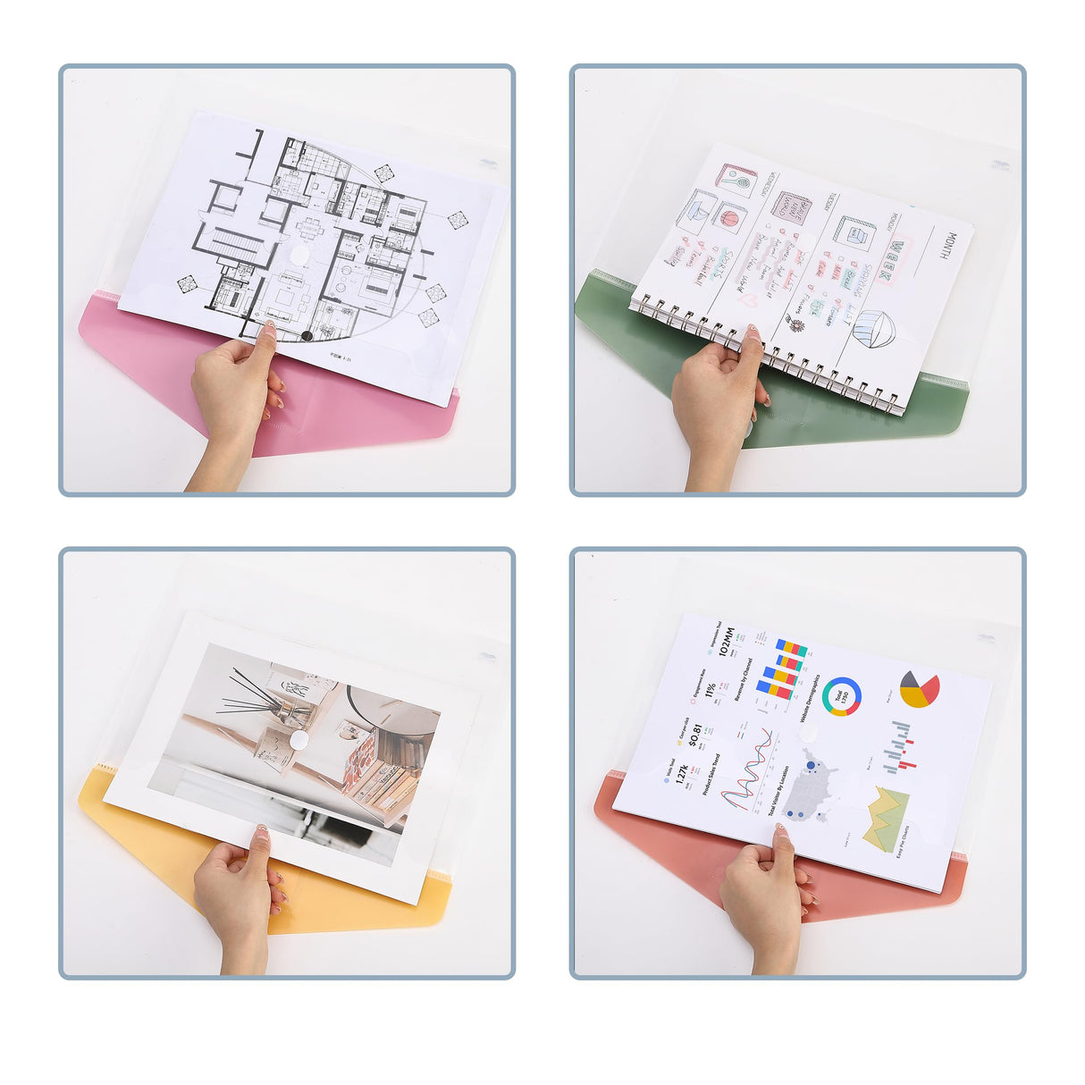 Mr. Pen- Clear Plastic Envelopes File Folders, 10 Pack, A4, Letter Size