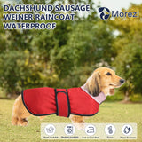Dachshund Raincoat Weiner Dog Clothes Corgi rain Coat Jacket Hook Loop Closure Great for Dachshund Weiner Corgi Long Back Breeds Red S