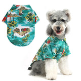 KOOLTAIL Dog Hawaiian Shirt, Dog Summer Clothes with Leash D-Ring for Medium Large Dogs, Floral Cool Beach Puppy Shirts with Sun Protection,Breathable Soft Pet Outfit Indoor&Outdoor Boy&Girl, Green L