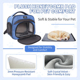 Small Pet Carrier, Breathable Collapsible Pet Bag with Safety Leash for Small Puppy, Kitten, Guinea Pig Weighing up to 8 Pounds Designed for Travel, Hiking, Walking and Outdoor Use, Blue