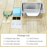 Sorstrem Stainless Steel Sifting Litter Box for Rabbit (M)