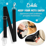 Cokiki Dog Car Seats for Small Dogs,Detachable Foldable Dog Booster Car Seat Under 28lbs, Pet Cat Car Seat Travel Bed with Adjustable Straps and Storage Pockets (Black)