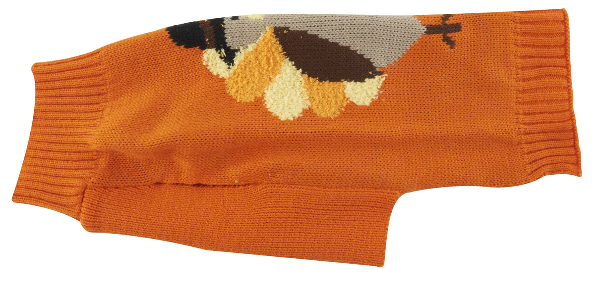 Lanyarco Thanksgiving Fall Dog Clothes Outfit Costume, Turkey Pet Dog Sweater for Large Dogs, X-Large (XL) Size 20" Back Length Orange