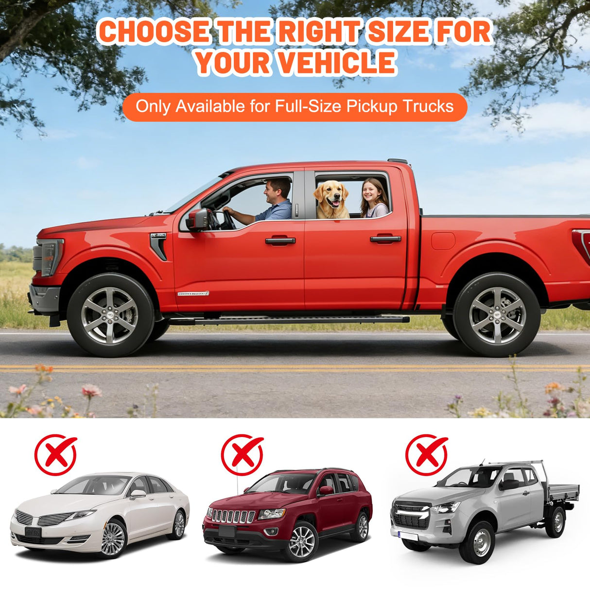 Surfcabin Floor XL Dog Hammock for Truck, Waterproof Trucks Pet Seat Cover with Door Protection, Sturdy Back Seat Extender for Dogs Compatible with Full Size Crew Cab Trucks Like F150, GMC & More