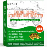 MTART 5LB Dried Black Soldier Fly Larvae Treat for Chicken, 100% Natural Non-GMO More Calcium Than Dried Mealworms High Protein Chicken Feed for Birds, Ducks, Layer Hens