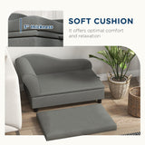 PawHut Pet Sofa, Dog Couch, Elevated Pet Bed for Small Dogs, with Hidden Storage, Soft Tufted Cushion, Gray