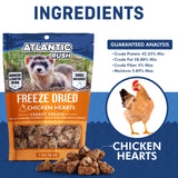 Freeze Dried Small Pet Treats - Resealable Bag of Treats for Ferrets - Ferret Snacks - Single Ingredient Ferret Food With No Preservatives Or Fillers- Small Animals Treats (1oz, chicken Heart)