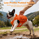 AOKOWN Medium Dog Harness Backpack, No Pull Adjustable Dog Vest with Handle & Leash Ring, Lightweight Dog Backpack with Side Pockets for Walking, Training & Day Hikes, Orange, M
