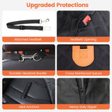 Chioratree Dog Car Seat Cover for Back Seat Hard Bottom - Waterproof Back Seat Extender for Dogs Holds 500 lbs, Scratch-Proof and Anti-Slip Dog Hammock for Car, SUV, Small Truck, Black