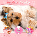 Yunsailing 100 Pcs/ 50 Pairs Cute Dog Bows Dog Hair Bows with Rubber Bands Puppy Hair Clips Grooming Accessories Multicolor Small Pet Handmade Bowknot for Pet Female Accessories