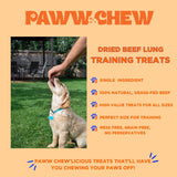 Paww Chew Beef Lung Dog Treats - 100% Natural, Single Ingredient, (2.5 Pound) Made in the USA, Dried & Dehydrated, High Protein High Value Dog Training Treats, Grain Free, Low-Odor Free for All Breeds
