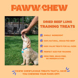 Paww Chew Beef Lung Dog Treats - 100% Natural, Single Ingredient, (2.5 Pound) Made in the USA, Dried & Dehydrated, High Protein High Value Dog Training Treats, Grain Free, Low-Odor Free for All Breeds
