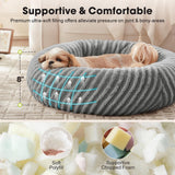 MIXJOY Dog Beds for Small Dogs, Washable Dog Bed with Removable Cover, Small Cat Bed for Indoor Cats, Calming Soft Dount Pet Beds with Anti Slip Bottom, Cute Puppy Beds, 23"x23"x8", Grey