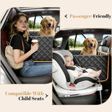 IIVZJY Back Seat Extender for Dogs - Anti-Scratch & Waterproof Backseat Protector, 600D Upgraded Material Pet Hammock with Mesh Window, Easy to Clean Dog Bed for Car, SUV, Truck,Orange