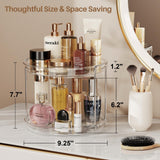 2 Tier Lazy Susan Turntable Organizer 9.25'' Rotating Spice Rack Organization for Cabinet, Kitchen, Pantry, Countertop, Bathroom, Vanity, Medicine Cabinet Organizer, Clear
