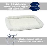MidWest Homes for Pets QuietTime XXS Dog Bed – White Fleece Bolster, Ultra-Soft and Machine Washable, Fits 18-Inch Crates and Carriers, for Small Dogs and Cats