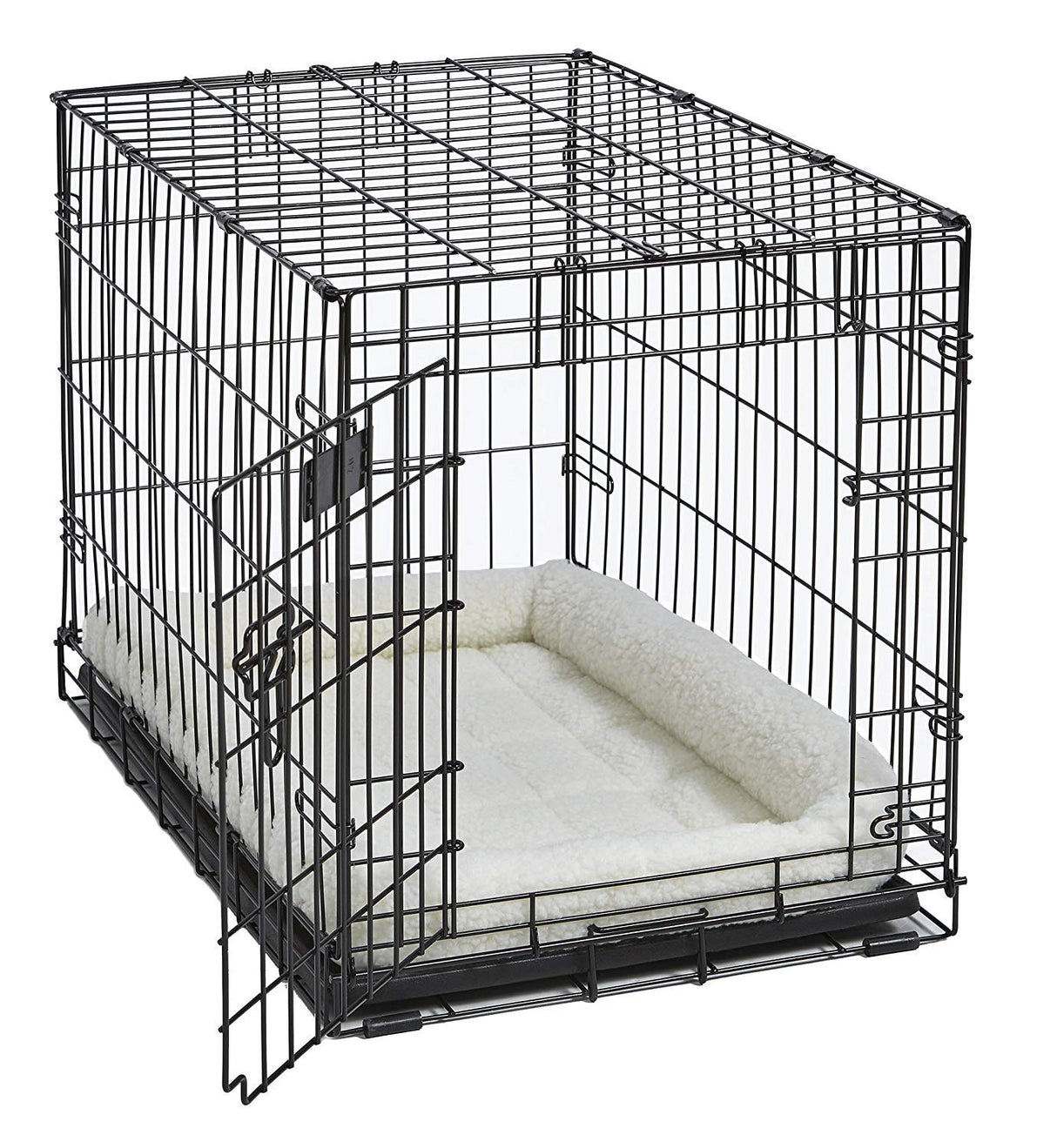 MidWest Homes for Pets QuietTime Dog Bed – White Fleece Bolster, Ultra-Soft and Machine Washable, Fits 30-Inch Crates and Carriers, for Medium Breed Dogs