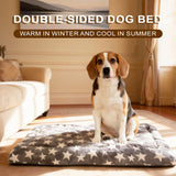ROFKISS Washable Dog Bed Mat With Anti-Slip Bottom, Deluxe Plush Memory Foam Crate Pad & Waterproof Outdoor Kennel Mat For Dogs & Cats-Durable Crates Beds, Large Medium Small Puppy Size 30" x 20",Gray