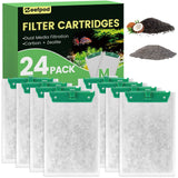 Zeefpod 24 Pack Medium Filter Cartridges Compatible with Tetra Whisper Bio-Bag Filters，Large Aquarium Filter Cartridge for Whisper 10i/IQ10/PF10 and Repto Filter 90 GPH