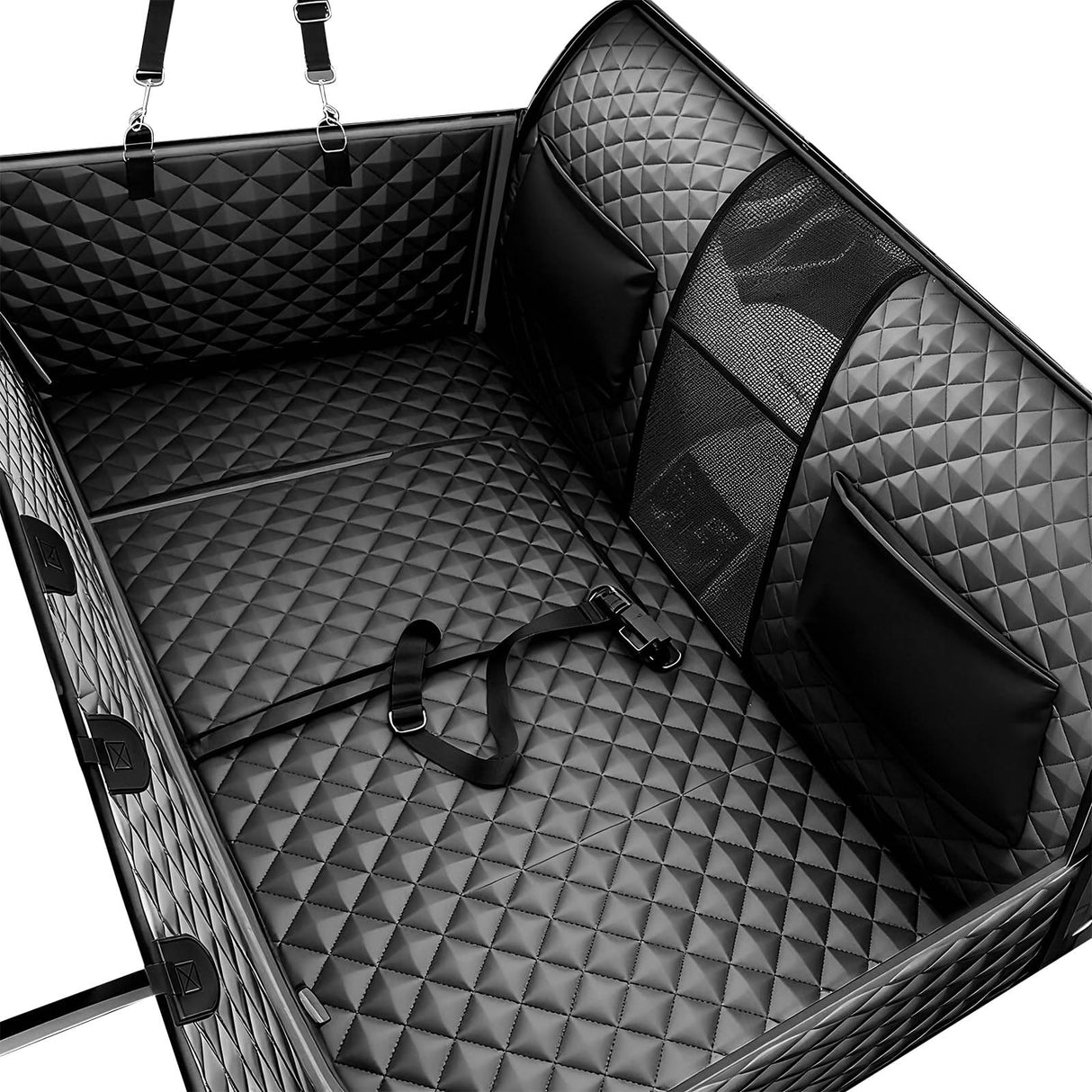 OLenyer Dog Car Seat Cover-Large Space,Back Seat Extender for Dogs,Car Seat Protector,Car Seat Cover Hard Bottom Holds 400 lbs,Upgraded Material Waterproof Pet Car Bed Dog Hammock for Car, SUV,Truck
