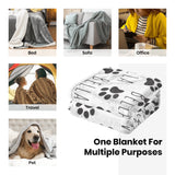 Ecautly Personalized Dog Blanket, Custom Paw Print Dog Blanket with Pets Name, Stuff for Pets, Customized Puppy Blanket with Name, Pets Bereavement/Passing Away Gifts