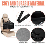 4-in-1 Cat Car Seat and Cat Carrier with Removable Wheels Booster Car Seats for Small Dogs Cats Comes with Shoulder Strap Clip-On Safety Leash and Thickened Pads, Pet Travel Carrier Bed up to 15lbs