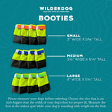 Wilderdog Dog Booties, Lightweight, Grippy Rubber Bottom, Double Hook & Loop Closure Set of 4 - Large